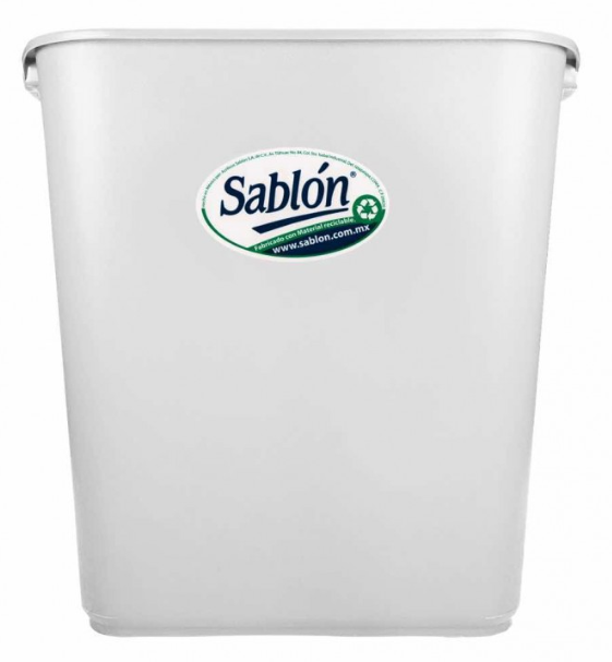 CESTO JUMBO DE 26 LTS CON ASAS BLANCO (8021BL) " SABLON"