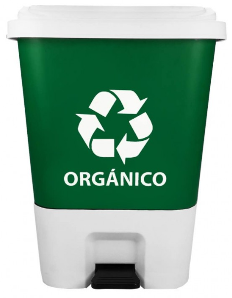 CESTO DE PEDAL 17LTS CON IMPRESIÓN ORGANICO CUBETA GRIS (8516OR) "SABLON"