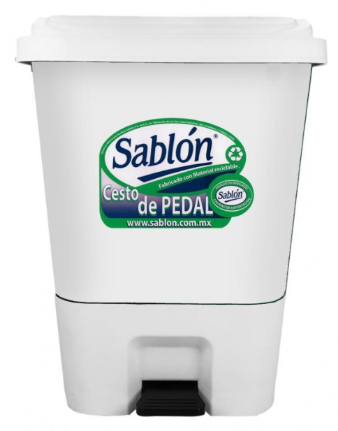 CESTO DE PEDAL BLANCO 17 LITROS BLANCO (8522BL) " SABLON"