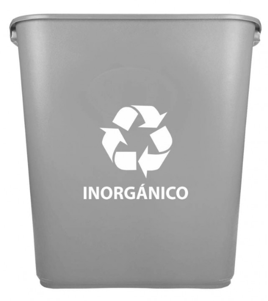 CESTO JUMBO CON ASAS CON IMPRESION " IMORGANICO" GRIS OXFORD (8594IN) "SABLON"